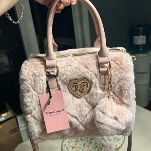 Brand New Baby Pink Fuzzy Juicy Couture Bowler Bag!!